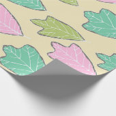 Modernes Muster für pastellfarbene Eichen-Blätter Geschenkpapier (Ecke)