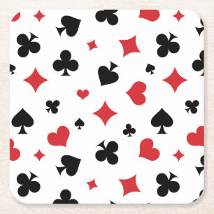 Modernes Muster für Spielkartensymbole Rechteckiger Pappuntersetzer