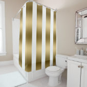 Modernes Muster für vertikale Streifen aus Gold Duschvorhang (Beispiel)