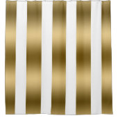 Modernes Muster für vertikale Streifen aus Gold Duschvorhang (Vorderseite)