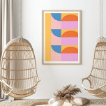Modernes Muster geometrischer Formen Poster<br><div class="desc">Moderne farbenfrohe geometrische Formen Muster Wand Kunstposter</div>