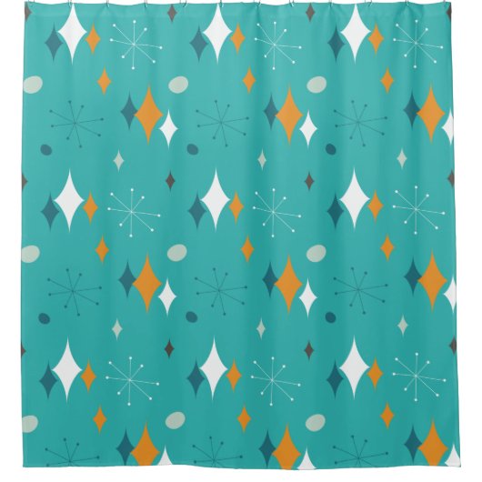 Modernes Muster im Aquamarinen Mittelalter Duschvorhang (Vorderseite)