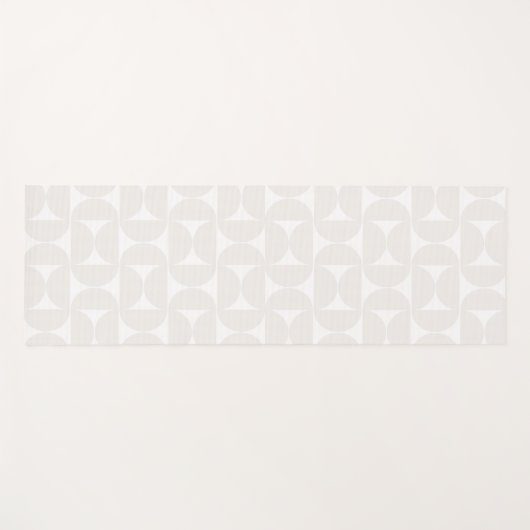Modernes Muster in Beige und Weiß aus dem Mittelal Yogamatte (Vorderseite (Horizontal))