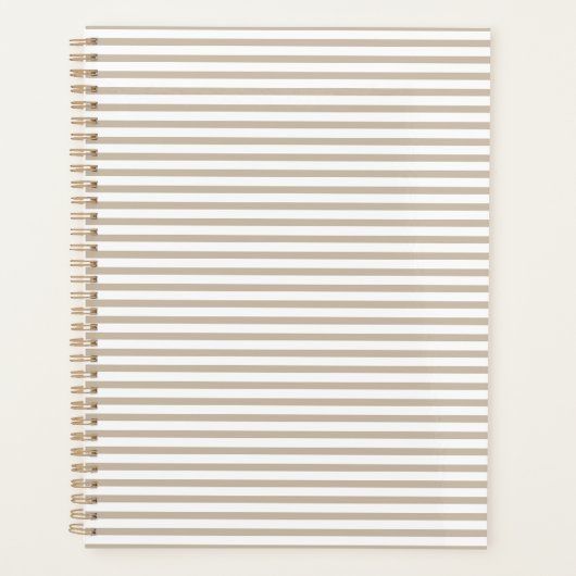 Modernes Muster in beige und weiß Streifen Planer (Vorderseite)