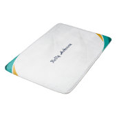 Modernes Muster in Grün und Gelb mit individuellem Badematte (Schrägansicht)