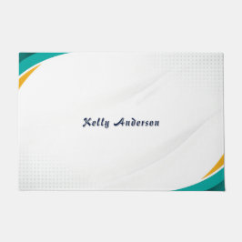 Modernes Muster in Grün und Gelb mit individuellem Fußmatte