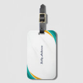 Modernes Muster in Grün und Gelb mit individuellem Gepäckanhänger (Vorderseite Vertikal)