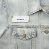 Modernes Muster in Grün und Gelb mit individuellem Namensschild (Beispiel)