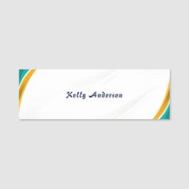 Modernes Muster in Grün und Gelb mit individuellem Namensschild