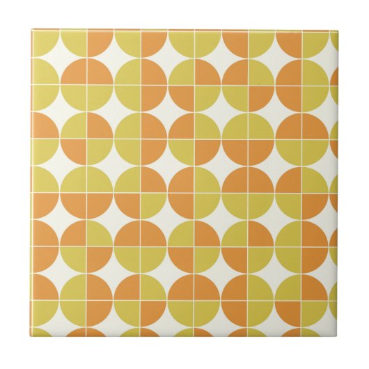 Modernes Muster in Orange und Gelb im Mittelalter Fliese (Vorderseite)