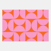 Modernes Muster in pink und orange Geschenkpapier Set (Vorderseite 2)