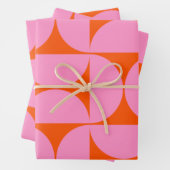 Modernes Muster in pink und orange Geschenkpapier Set (Beispiel)