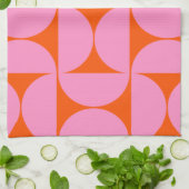 Modernes Muster in pink und orange Geschirrtuch (Gefaltet)