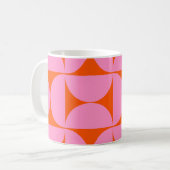 Modernes Muster in pink und orange Kaffeetasse (Vorderseite Links)
