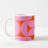 Modernes Muster in pink und orange Kaffeetasse (Links)