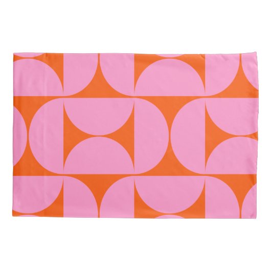 Modernes Muster in pink und orange Kissenbezug (Rückseite)