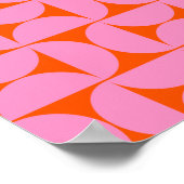 Modernes Muster in pink und orange Poster (Ecke)