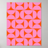 Modernes Muster in pink und orange Poster (Vorne)