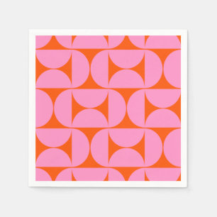 Modernes Muster in pink und orange Serviette