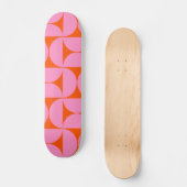 Modernes Muster in pink und orange Skateboard (Vorderseite)