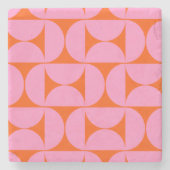 Modernes Muster in pink und orange Steinuntersetzer (Vorderseite)