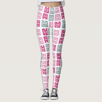 Modernes Muster in Rosa und Grau Leggings