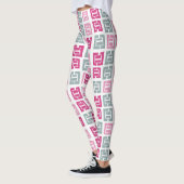 Modernes Muster in Rosa und Grau Leggings (Links)