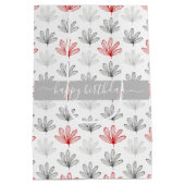 Modernes Muster in Rot und Grau Mittlere Geschenktüte (Rückseite)