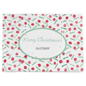 Modernes Muster in Rot und Grün Große Geschenktüte (Vorderseite)