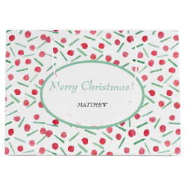 Modernes Muster in Rot und Grün Große Geschenktüte