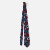 Modernes Muster in rot-weiß und blau geometrisch Krawatte (Rückseite)