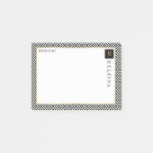 Modernes Muster in Schwarz und Weiß Post-it Klebezettel (Vorderseite)