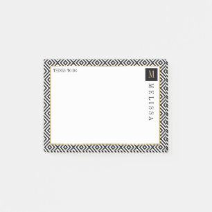 Modernes Muster in Schwarz und Weiß Post-it Klebezettel