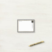 Modernes Muster in Schwarz und Weiß Post-it Klebezettel (Auf Schreibtisch)