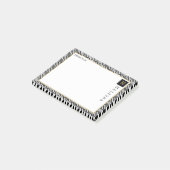 Modernes Muster in Schwarz und Weiß Post-it Klebezettel (angewinkelt)