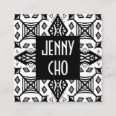 Modernes Muster in Schwarz und Weiß Quadratische Visitenkarte (Vorderseite)