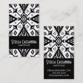 Modernes Muster in Schwarz und Weiß Visitenkarte (Vorne/Hinten)