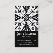 Modernes Muster in Schwarz und Weiß Visitenkarte (Rückseite)