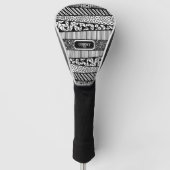 Modernes Muster in Schwarzweiß, personalisierbar Golf Headcover (Vorderseite)