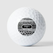 Modernes Muster in Schwarzweiß, personalisierbar Golfball (Vorderseite)