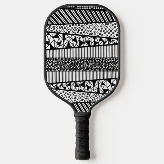 Modernes Muster in Schwarzweiß, personalisierbar Pickleball Schläger (Vorderseite)