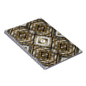 Modernes Muster in Silber, Gold und Schwarz, Monog Notizblock (Rechte Seite)