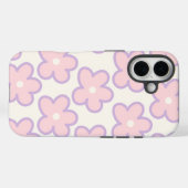 Modernes Muster iPhone Case | Rosa Ästhetik (Rückseite (Horizontal))