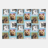 Modernes Muster leuchtet blau jedes Okasion 9 Foto Geschenkpapier Set (Vorderseite)