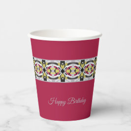 Modernes Muster mit Burgund Pappbecher