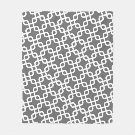 Modernes Muster mit Grau und Weiß Fleecedecke (Vorderseite)