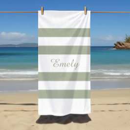 Modernes Muster mit grünen Streifen Strandtuch