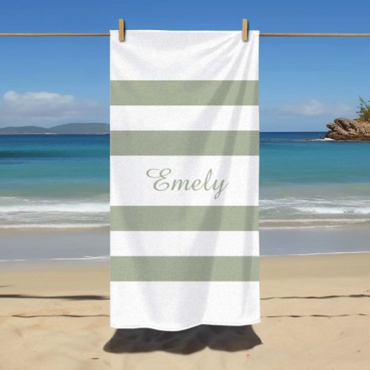 Modernes Muster mit grünen Streifen Strandtuch