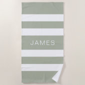 Modernes Muster mit grünen Streifen Strandtuch (Vorderseite)