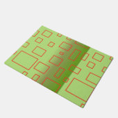 Modernes Muster mit grüner Geometrie Fußmatte (Schrägansicht)